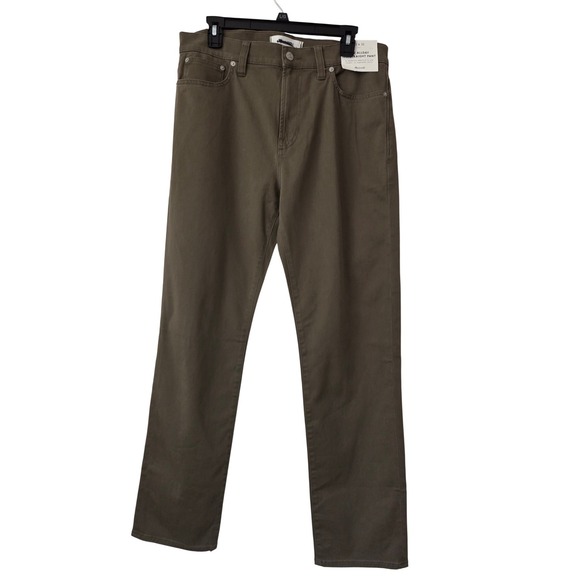 Madewell Allday 1991 Straight Pant Mens 33x32 Olive Green NWT $138 NW539